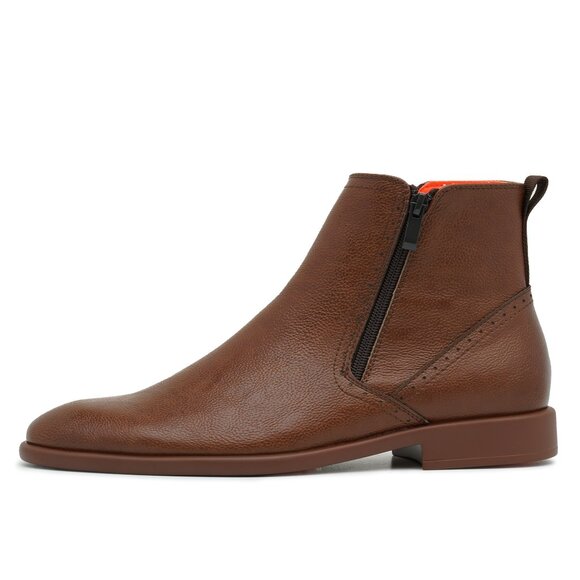 MEN CHELSEA DRESSY & CASUAL BOOT The Coupe Leather Camel - Picture 2 of 4